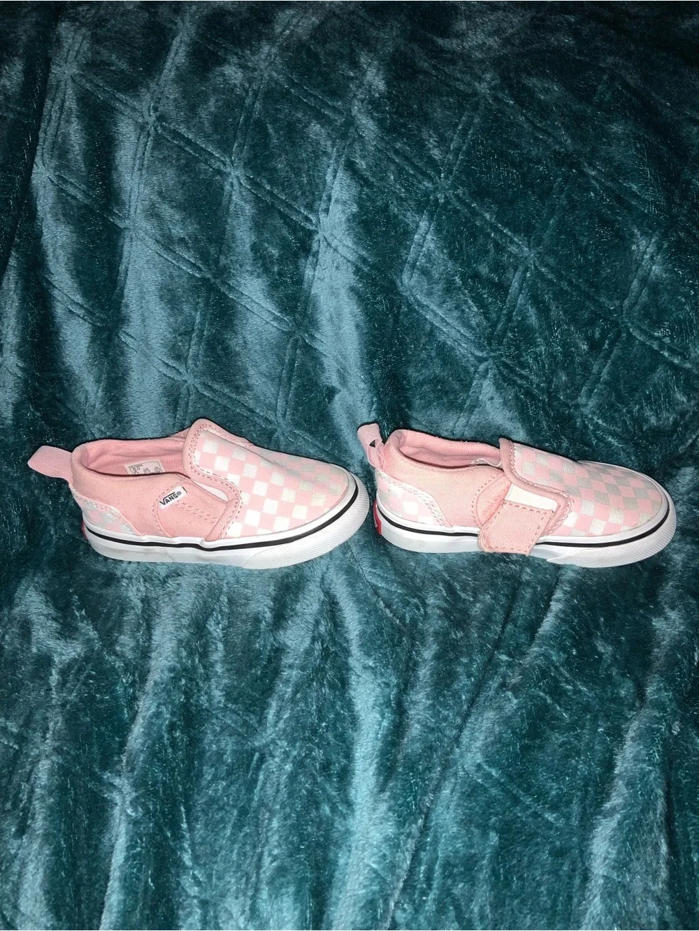 Vans Classic Slip On Shoes Toddler Size 6 Pink White Checkerboard Sneakers